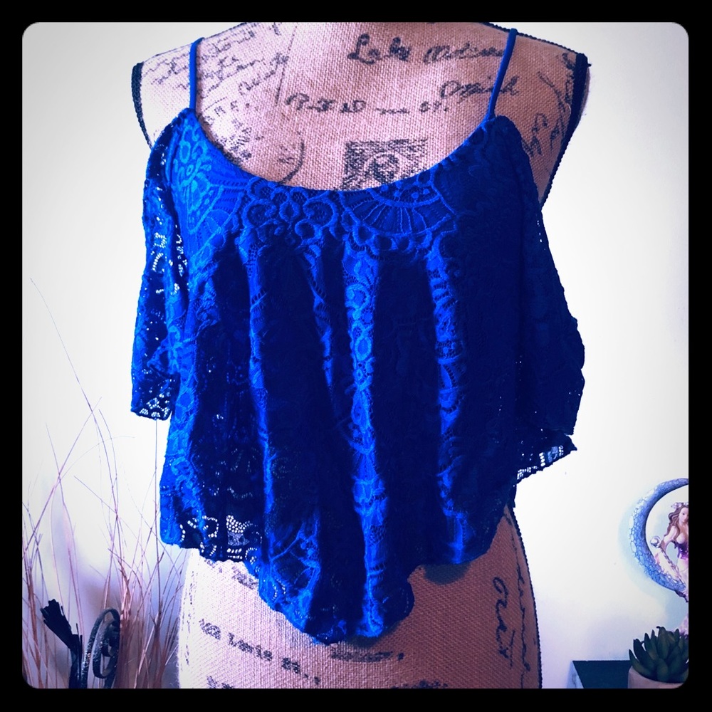 Blue lace top